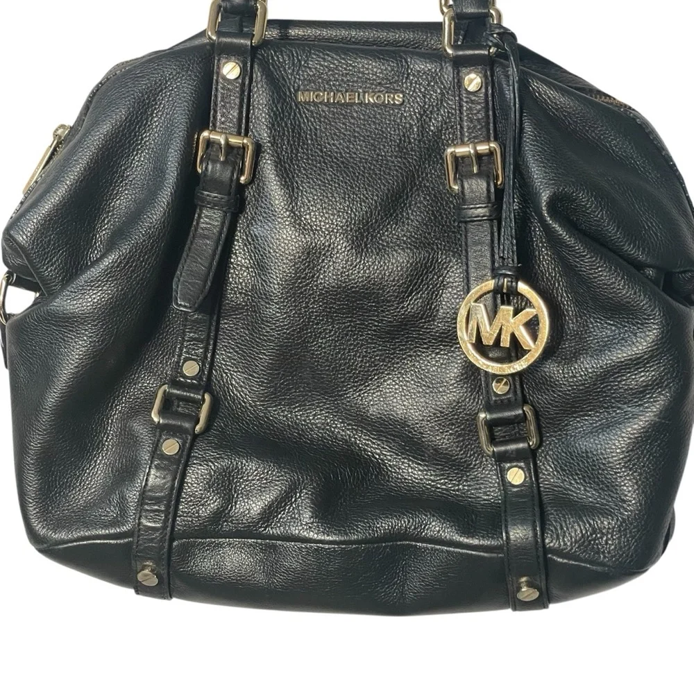 Michael Kors Bedford Legacy Black Leather Satchel Bag